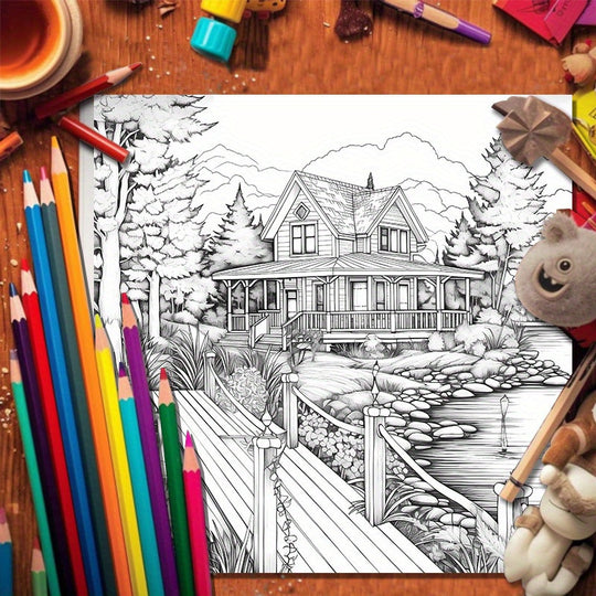 Carnet de coloriage adulte - Home sweet home