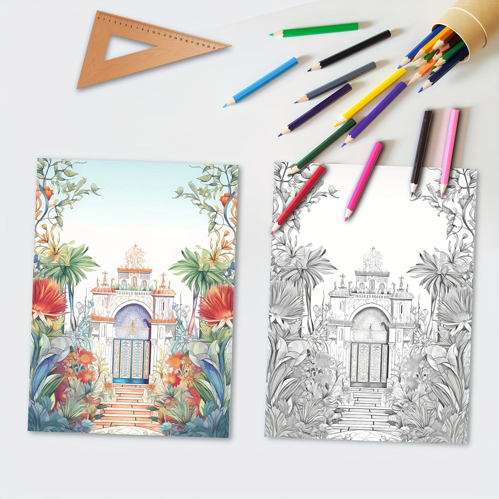 Carnet de coloriage adulte - Jardins